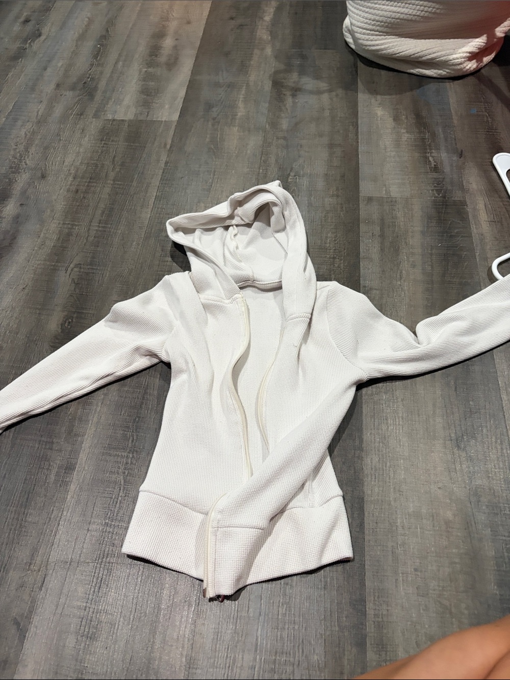 Hollister Cream Zip Hoodie with Hood